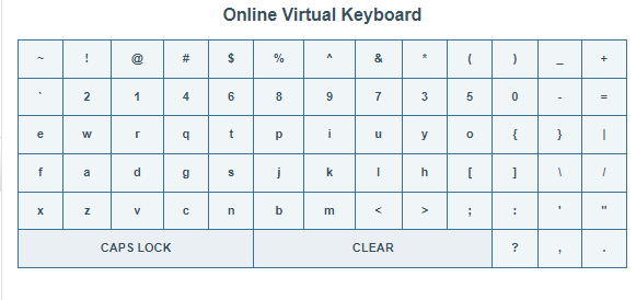 Yes Bank Net Banking Virtua Keyboard