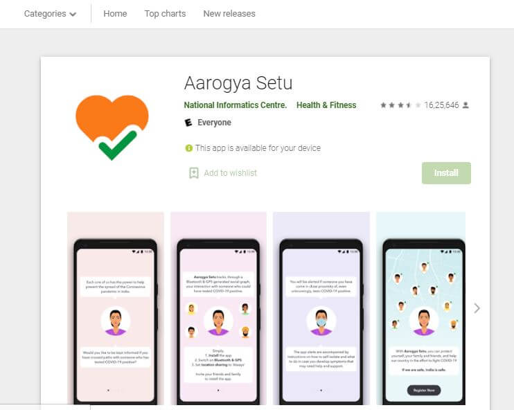Download Arogya Setu App from Google Play for Covid-19 vaccination 