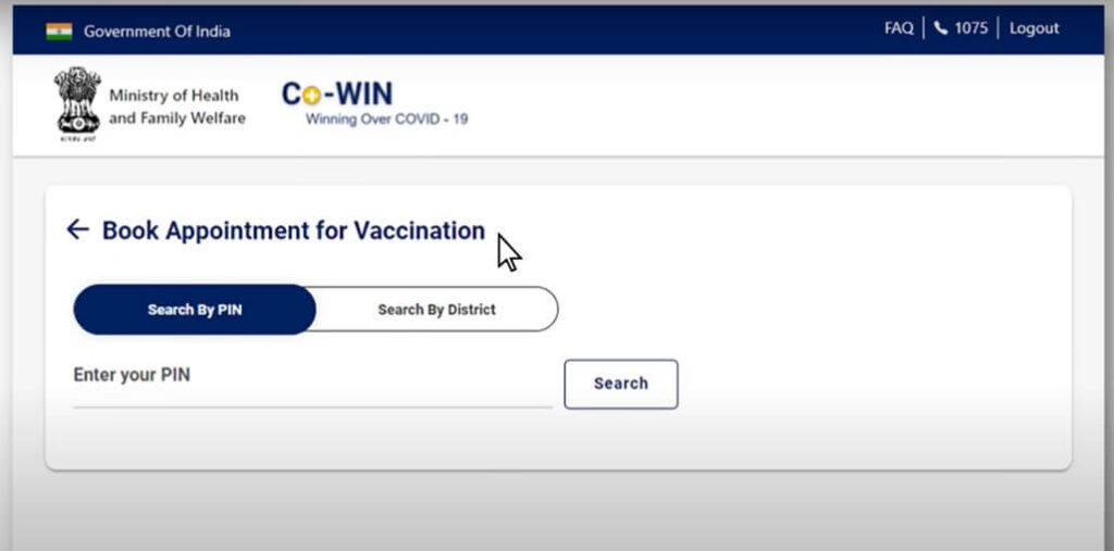 CoWIN Vaccination Slot Booking process