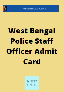 West Bengal Police Staff Officer Admit Card 2022