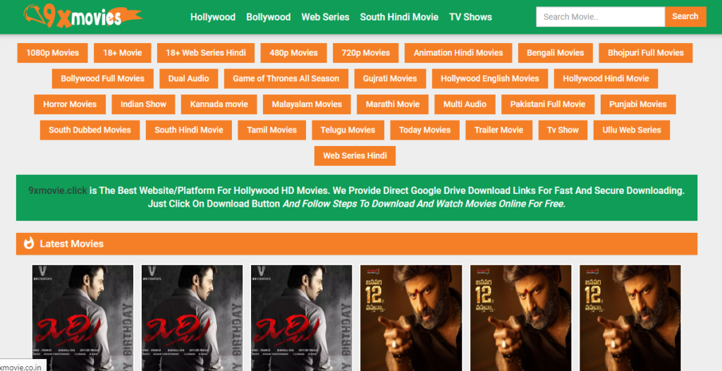9xmovies Download Latest Bollywood, Hindi, Hollywood, Telegu, Tamil, South Indian Dubbed HD Movies & Web Series